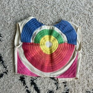 Mara Hoffman electrolight linen embroidered crop top